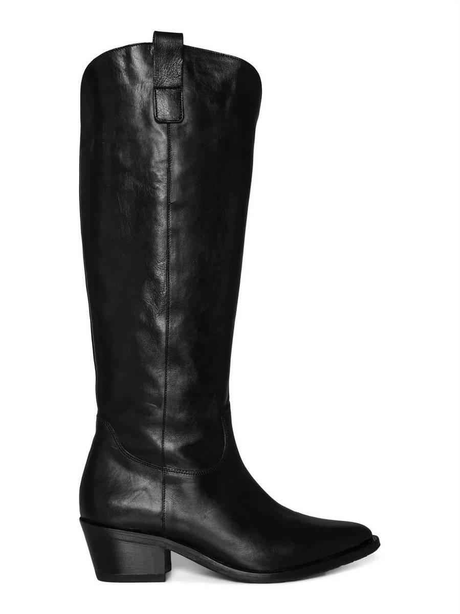High Leather Boots Black - No22 Damplassen
