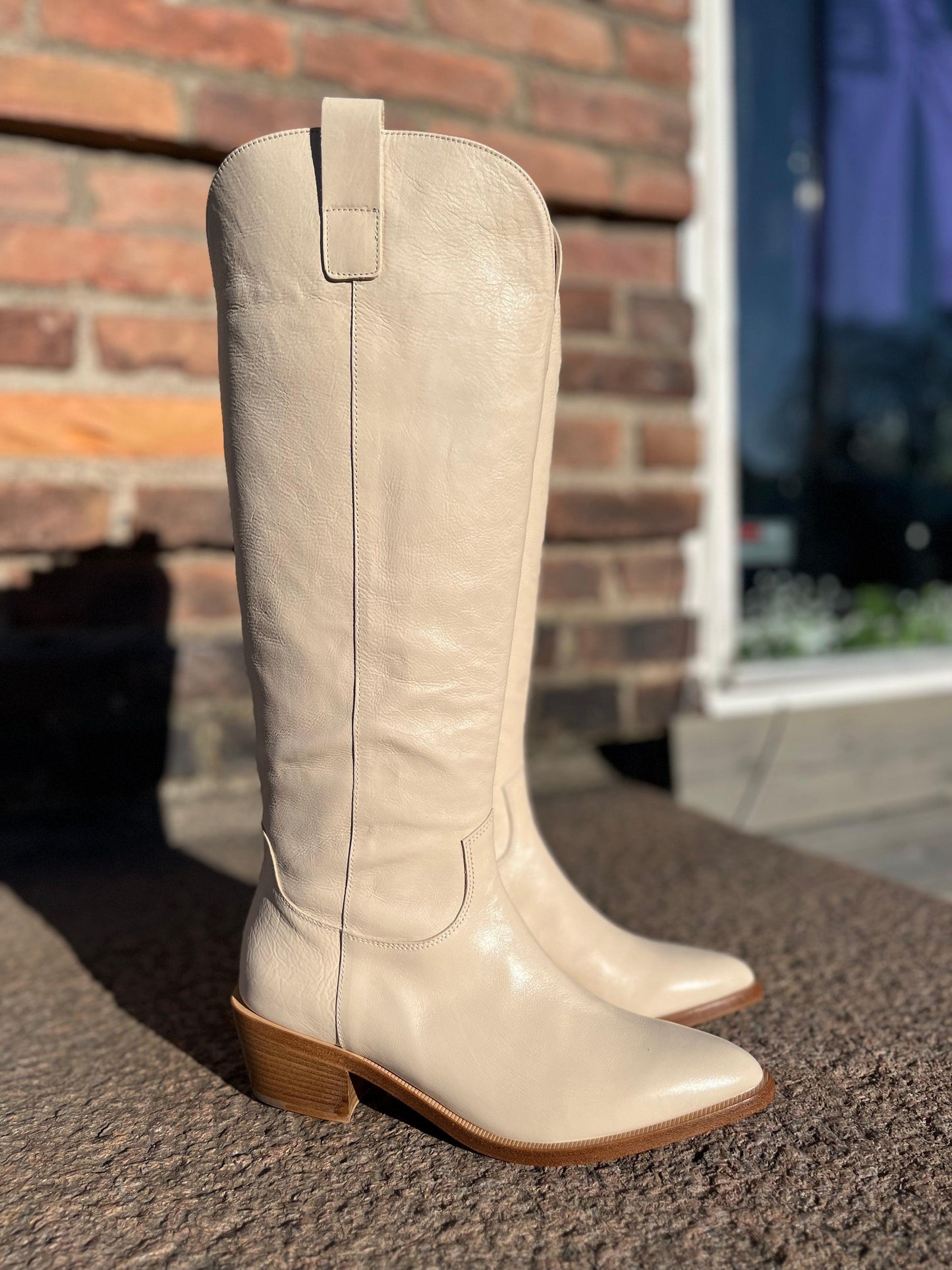 High Leather Boots Sand Natural - No22 Damplassen