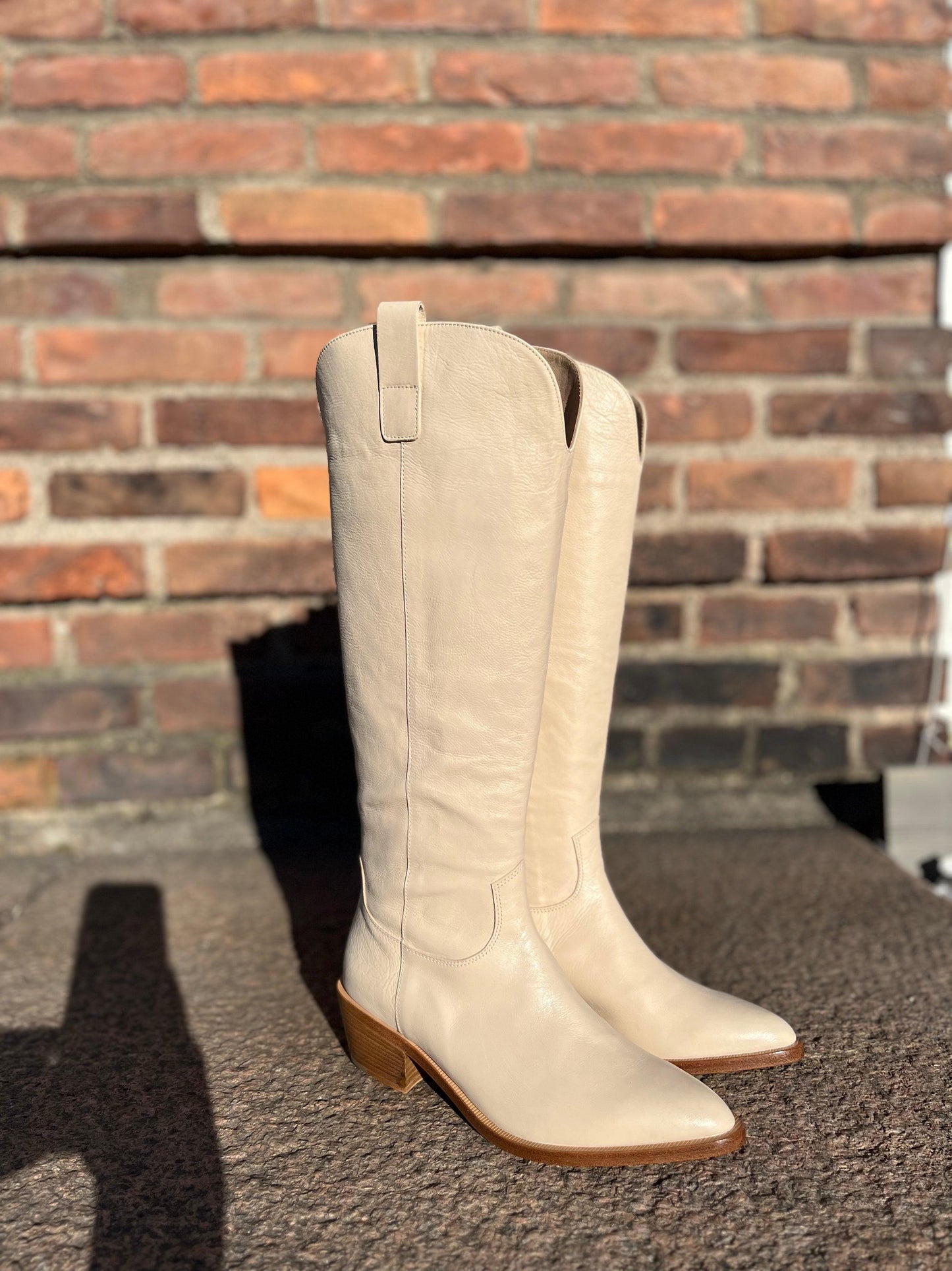 High Leather Boots Sand Natural - No22 Damplassen