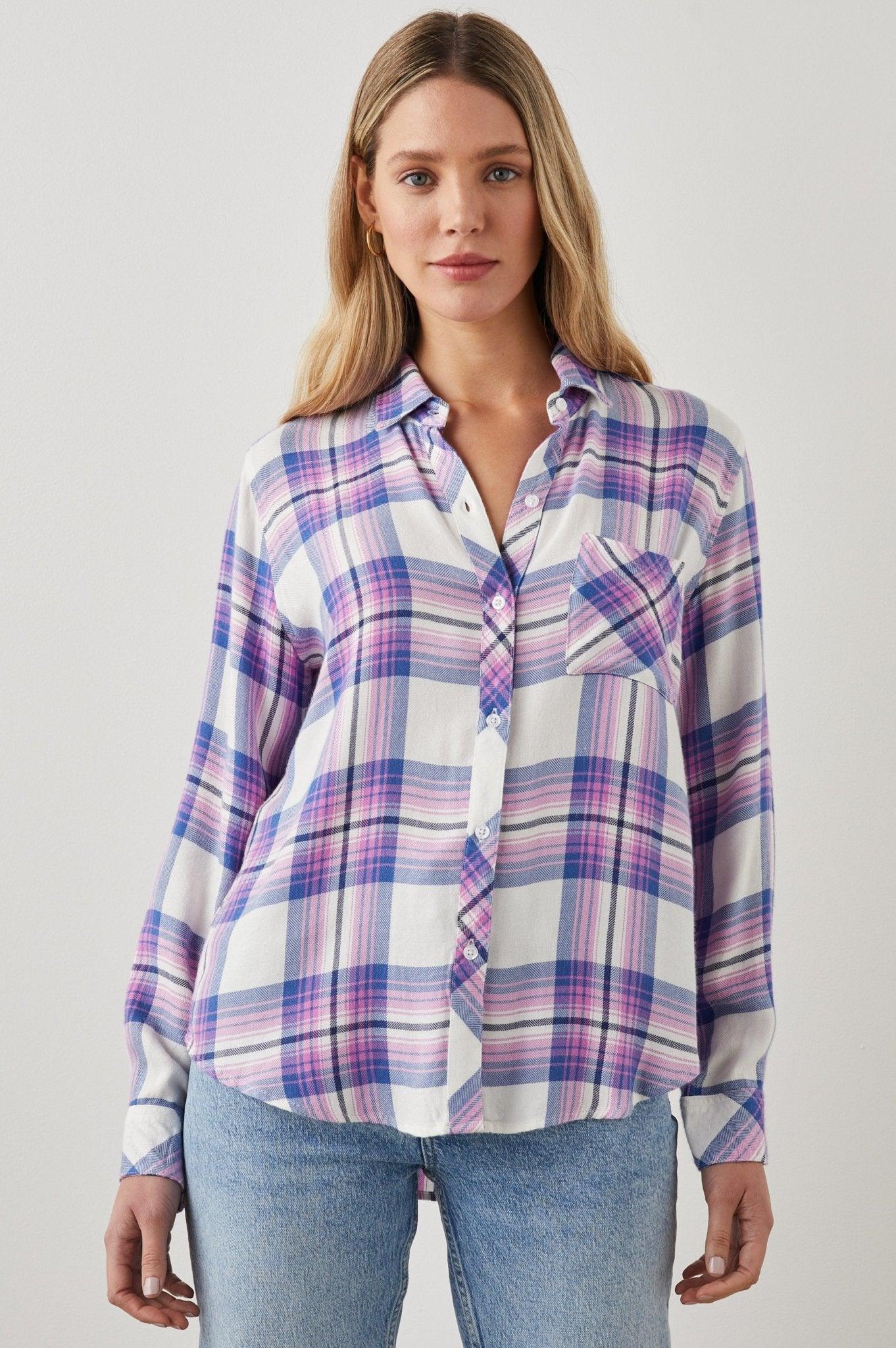 Hunter Shirt White Denim Berry - No22 Damplassen