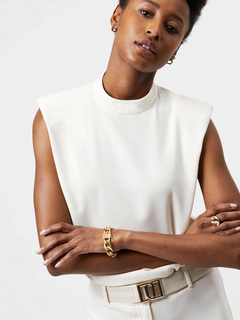 Dante6 - Issoire Shoulderpad Top Butter Cream - No22 Damplassen