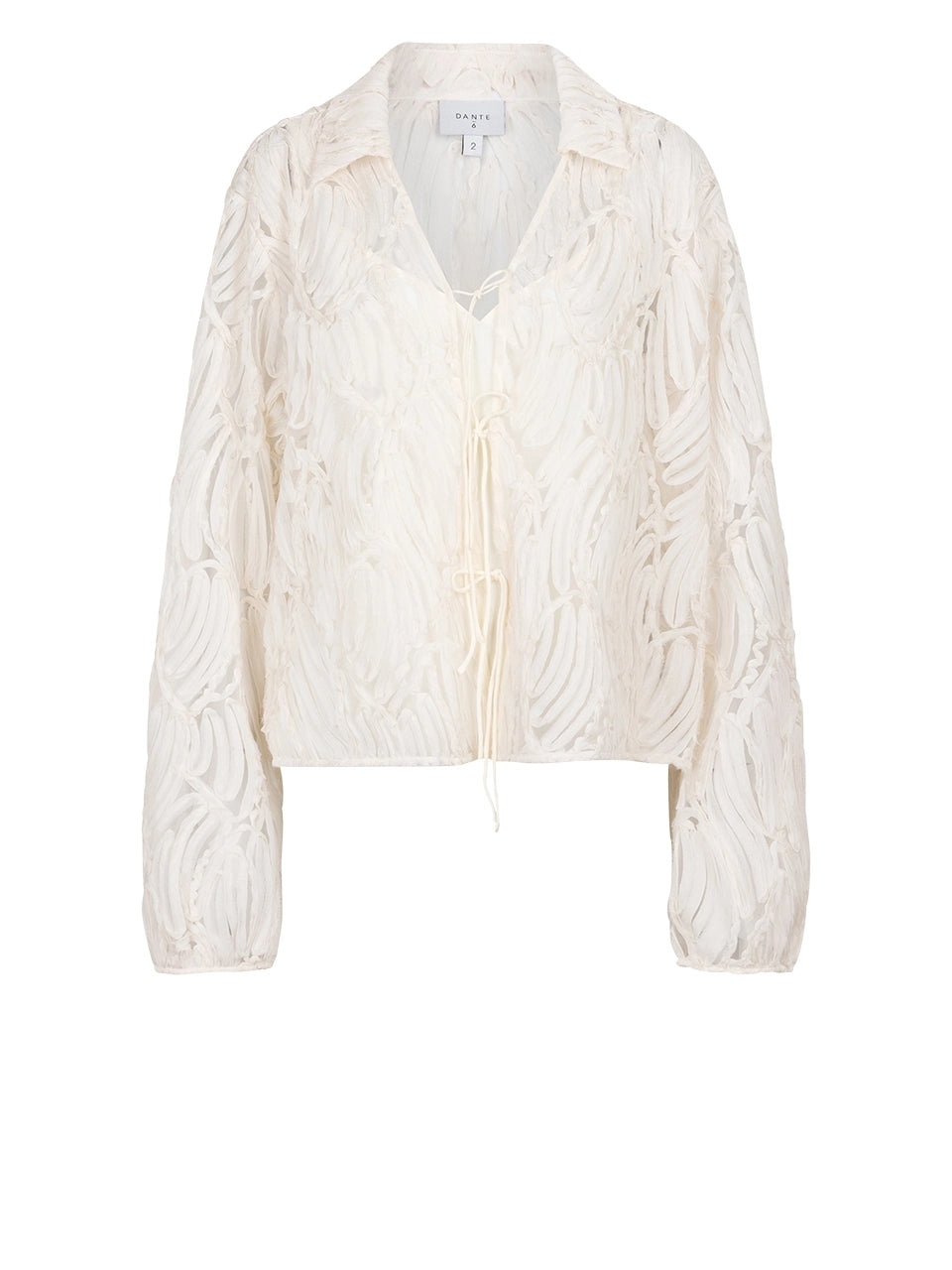 Jace Ribbon Lace Blouse Ecru - No22 Damplassen