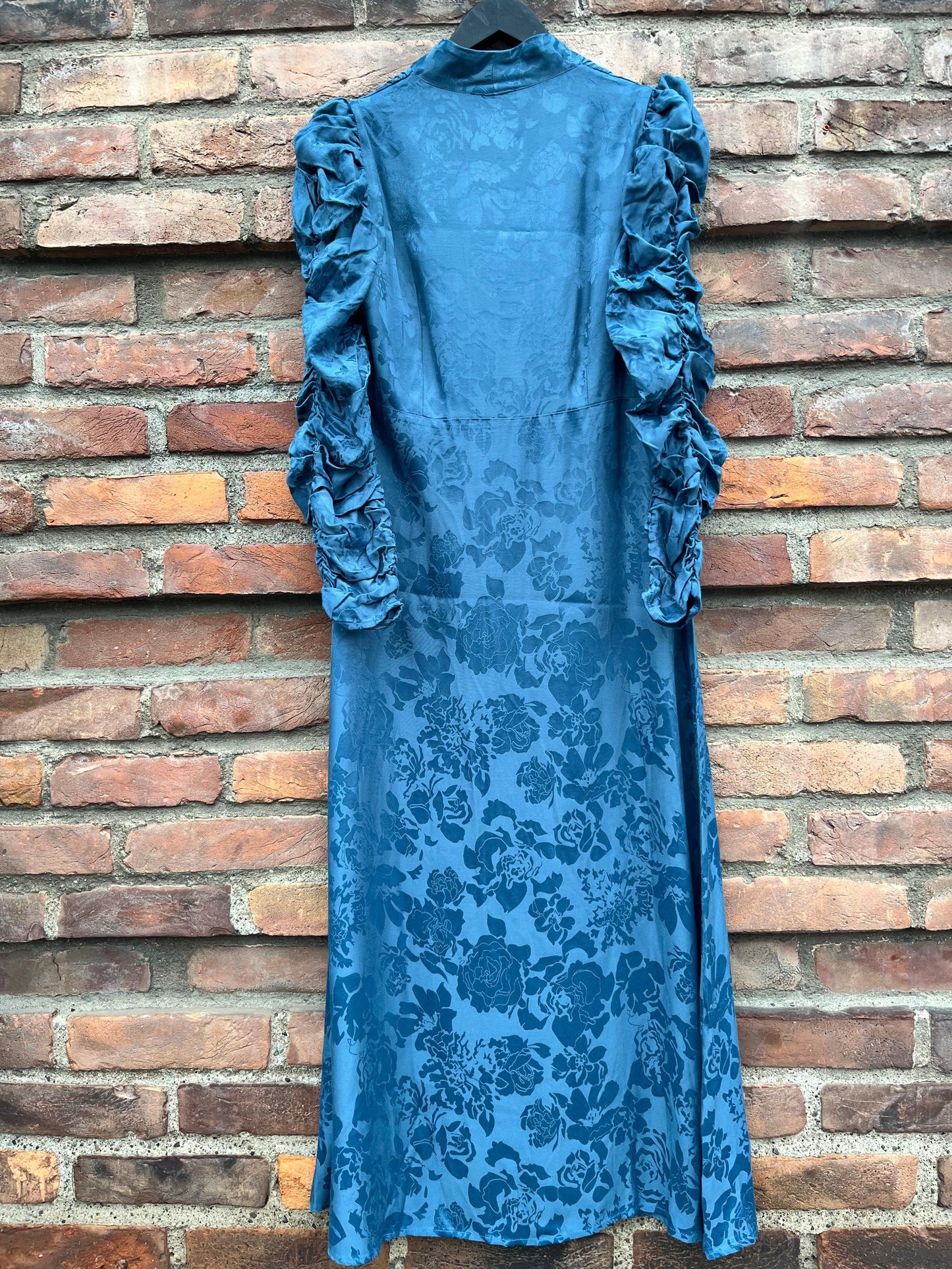 Jacquard V-Neck Dress French Blue - No22 Damplassen