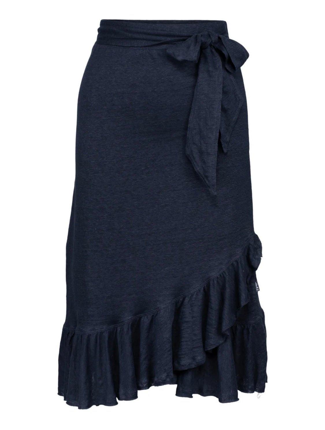 Jae Linen Skirt Navy - No22 Damplassen