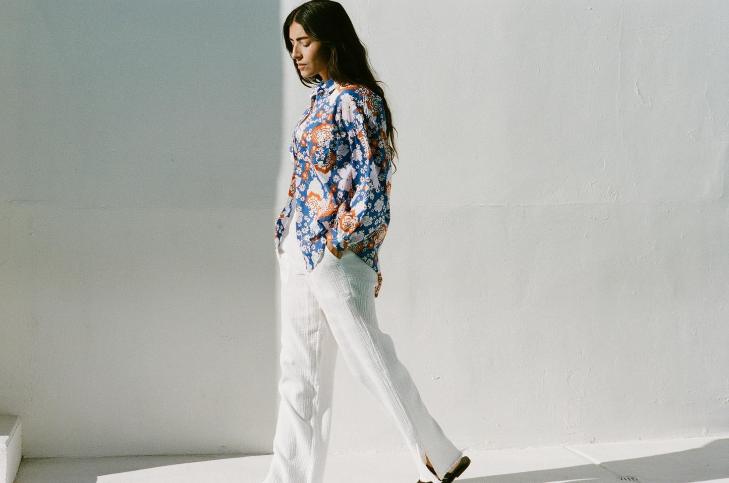 Janae Shirt Cobalt Floral - No22 Damplassen