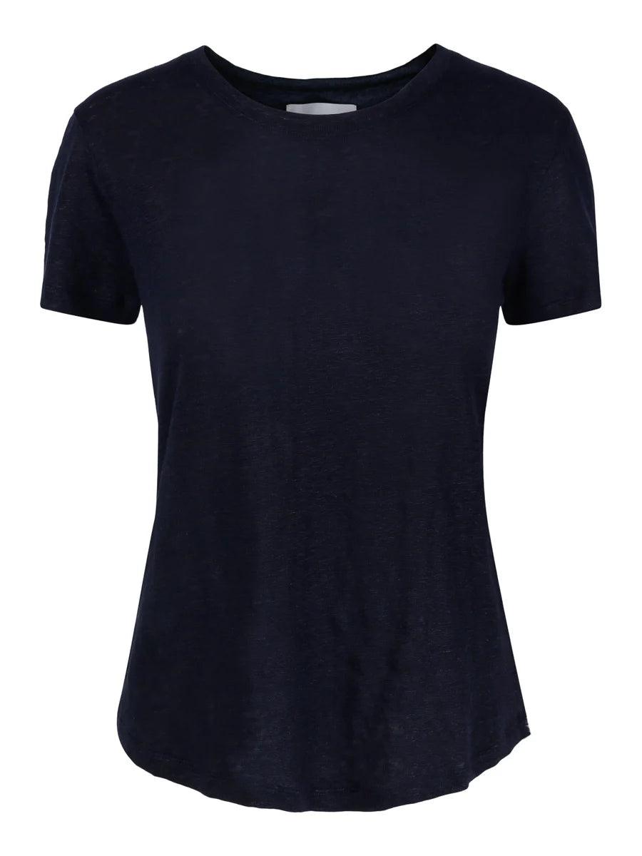 Jane Linen Tee Navy - No22 Damplassen
