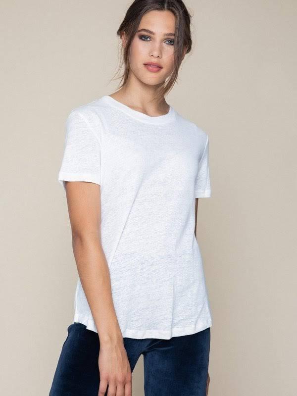 Jane Linen Tee White - No22 Damplassen