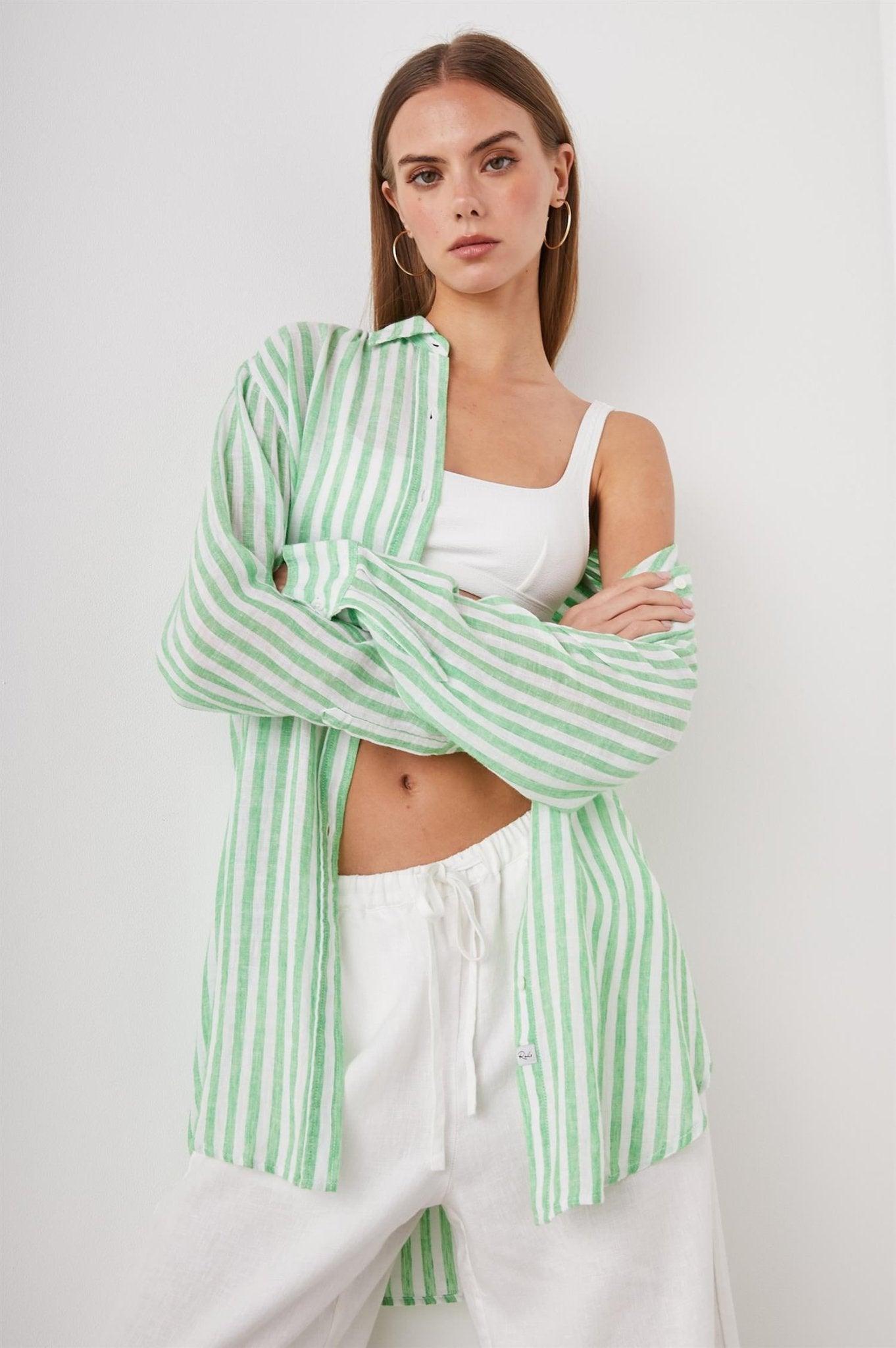 Jaylin Shirt Cayman Green Stripe - No22 Damplassen