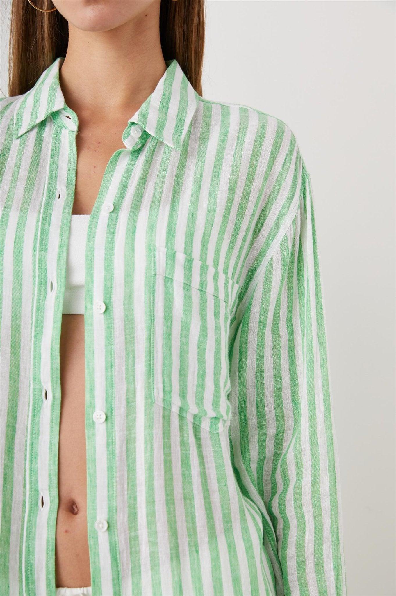 Jaylin Shirt Cayman Green Stripe - No22 Damplassen
