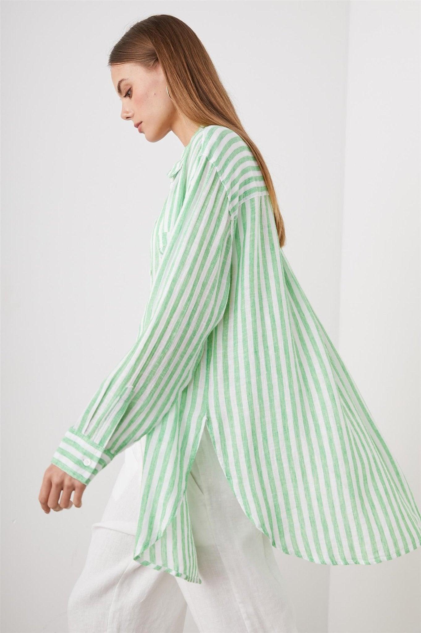 Jaylin Shirt Cayman Green Stripe - No22 Damplassen