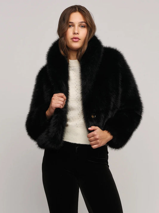 Jolly Fake Fur Jacket Black - No22 Damplassen