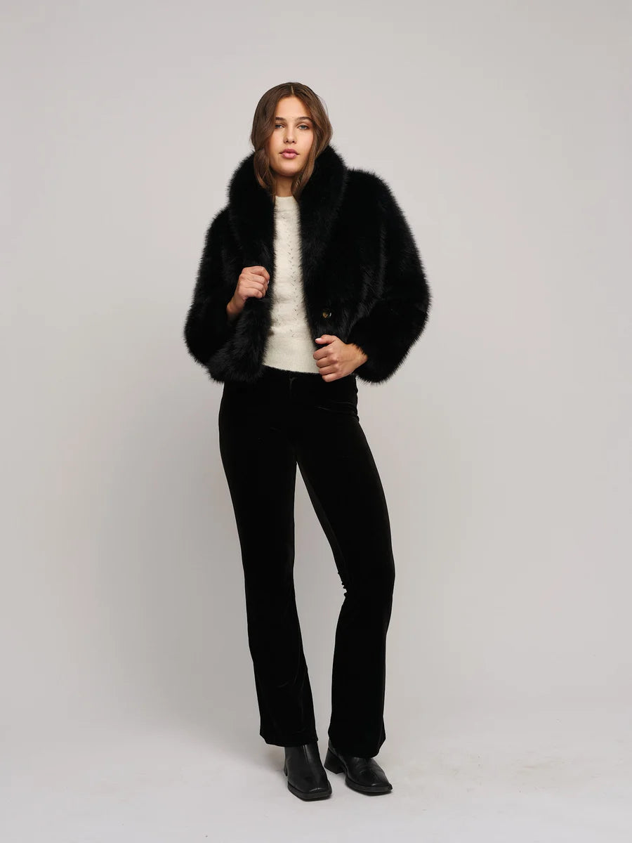 Jolly Fake Fur Jacket Black - No22 Damplassen