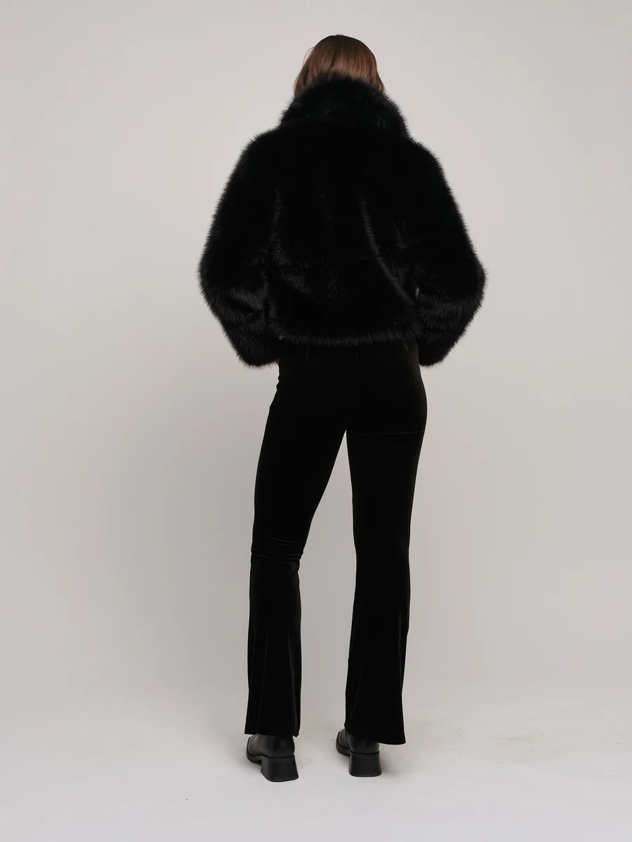 Jolly Fake Fur Jacket Black - No22 Damplassen