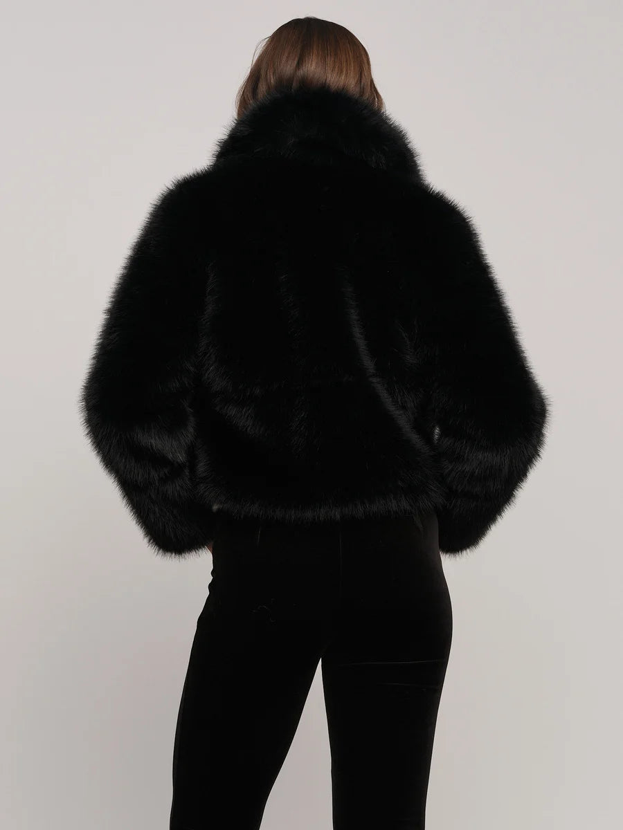 Jolly Fake Fur Jacket Black - No22 Damplassen