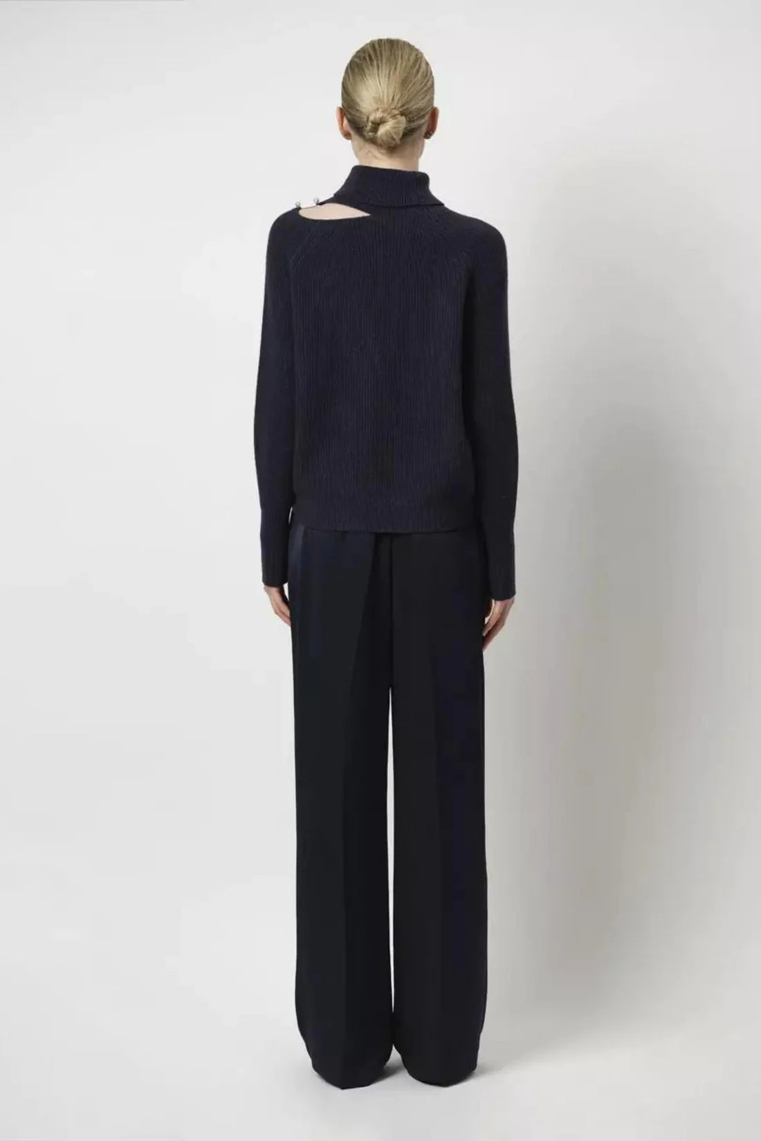 Jules Satin Creased Pants Nocturnal Blue - No22 Damplassen