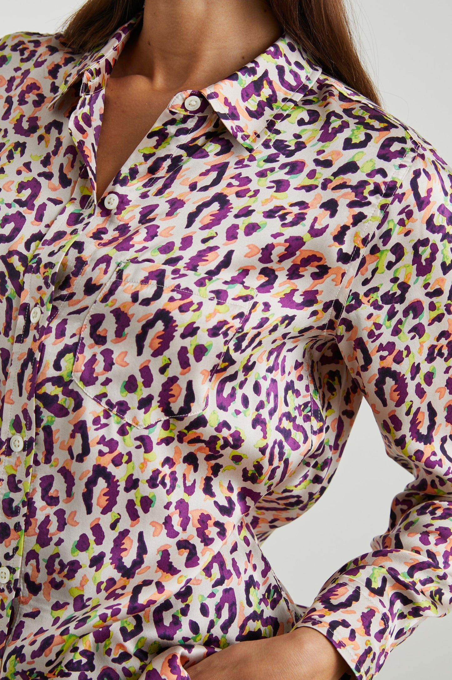 Kate Silk Shirt Neon Cheetah - No22 Damplassen