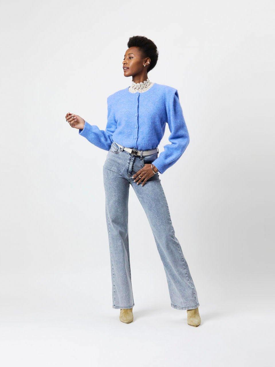 Lady D Ajour Knit Cardigan Sky Blue - No22 Damplassen