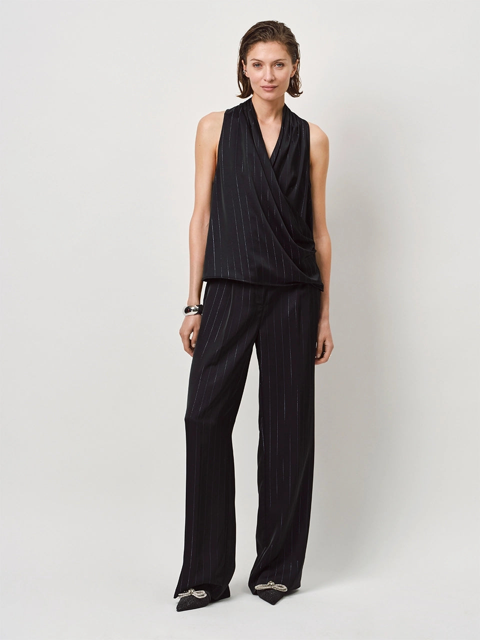 Larod Pinstripe Pants Raven - No22 Damplassen