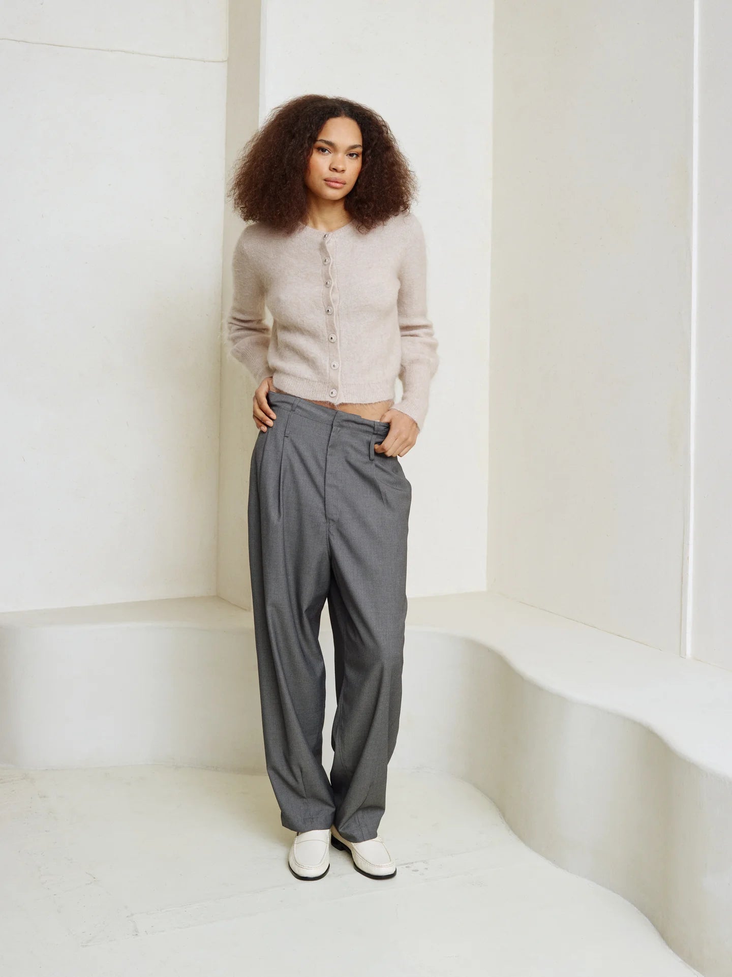 Light Wool OV Pants Grey Melange - No22 Damplassen