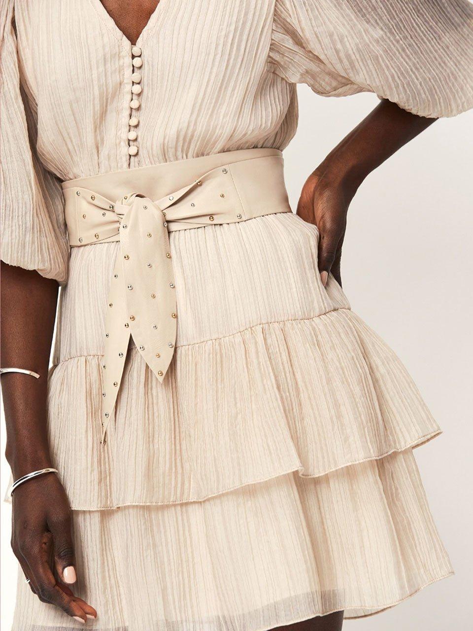 Dante6 - Lorraine Crinkle Jaquard Dress Oyster Cream - No22 Damplassen