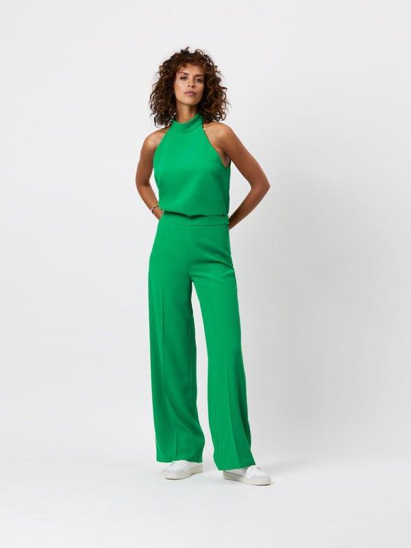 Luca Wide Leg Pants Ultra Green - No22 Damplassen