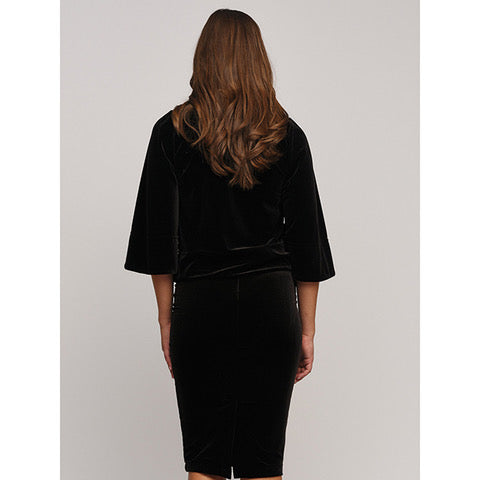 Lucy Velour Top Black - No22 Damplassen