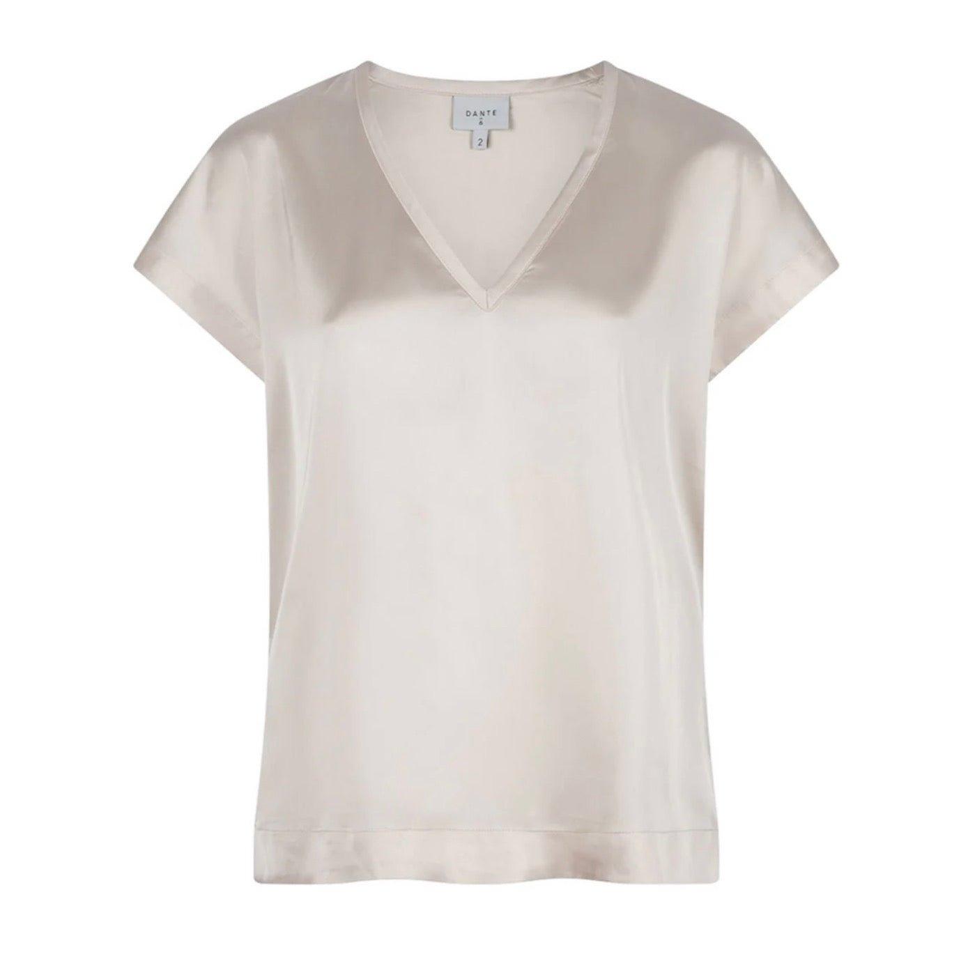Luiza V-Neck Top Chalk - No22 Damplassen