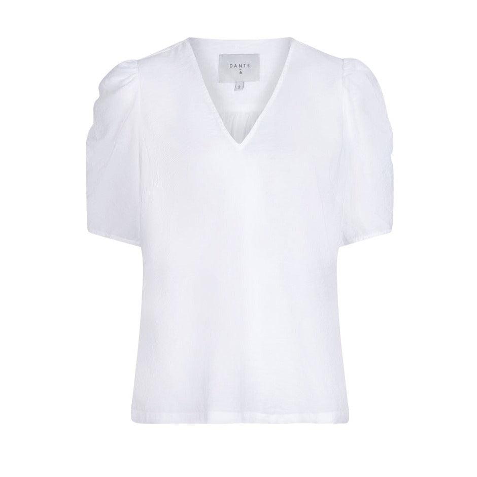 Lyza V-Neck Top Optic White - No22 Damplassen