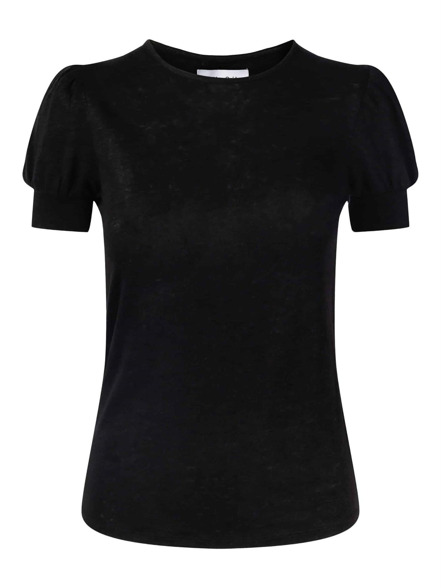 Madeleine Linen Tee Black - No22 Damplassen