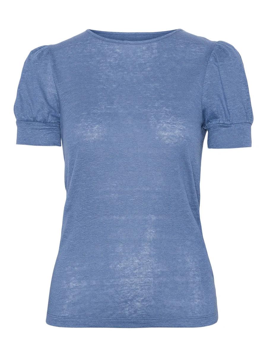 Madeleine Linen Tee Jeans Blue - No22 Damplassen