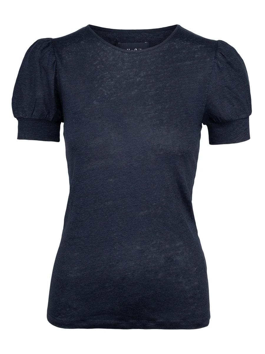 Madeleine Linen Tee Navy - No22 Damplassen