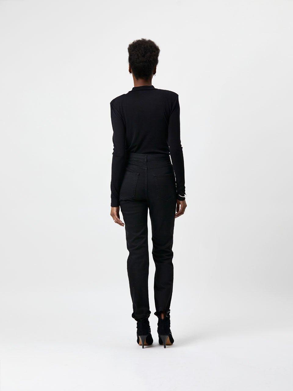 Mardyn Drapey Turtle Neck Top Black - No22 Damplassen