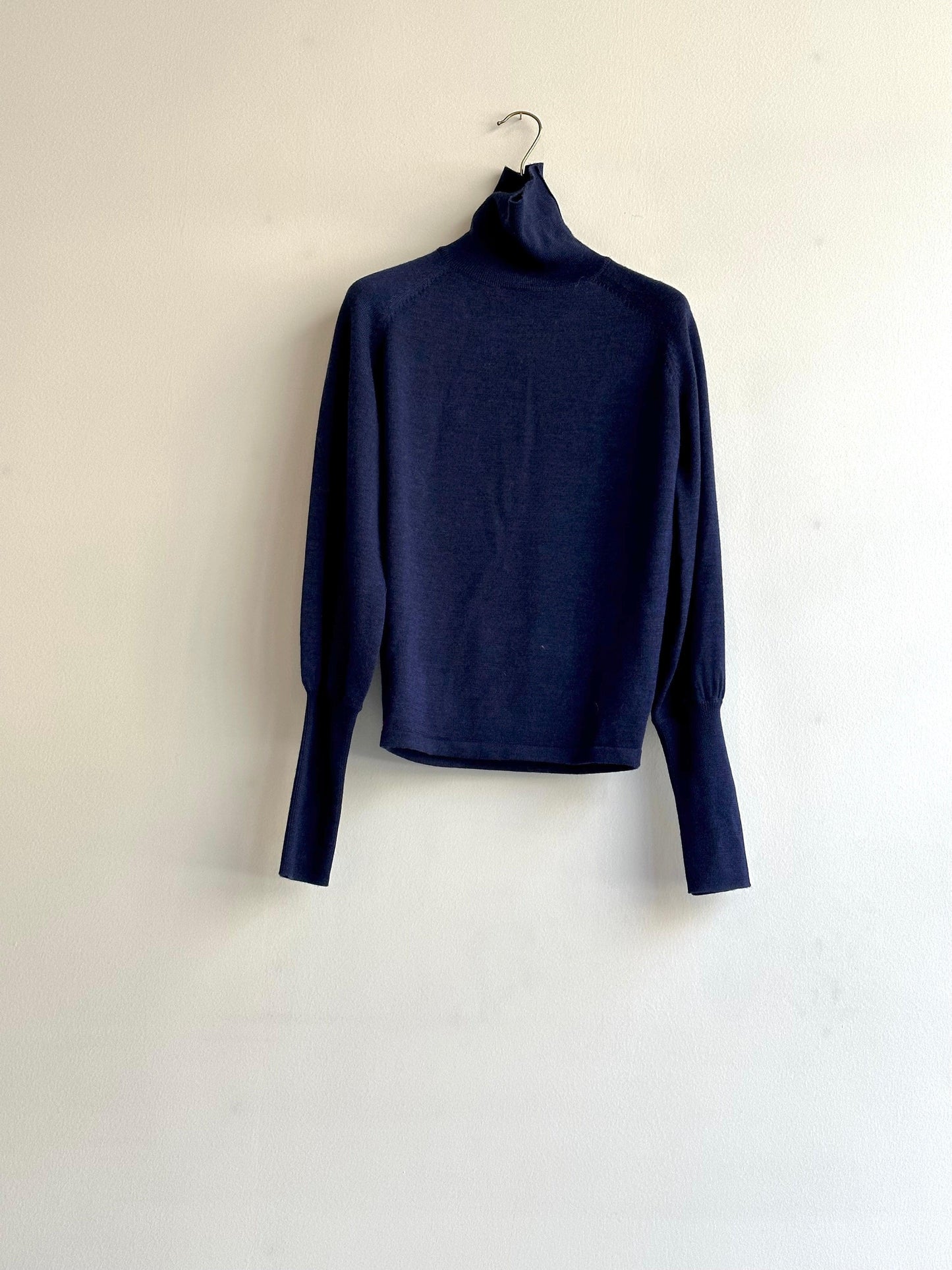 Merino Turtle Neck w/high cuffs Dark Blue - No22 Damplassen