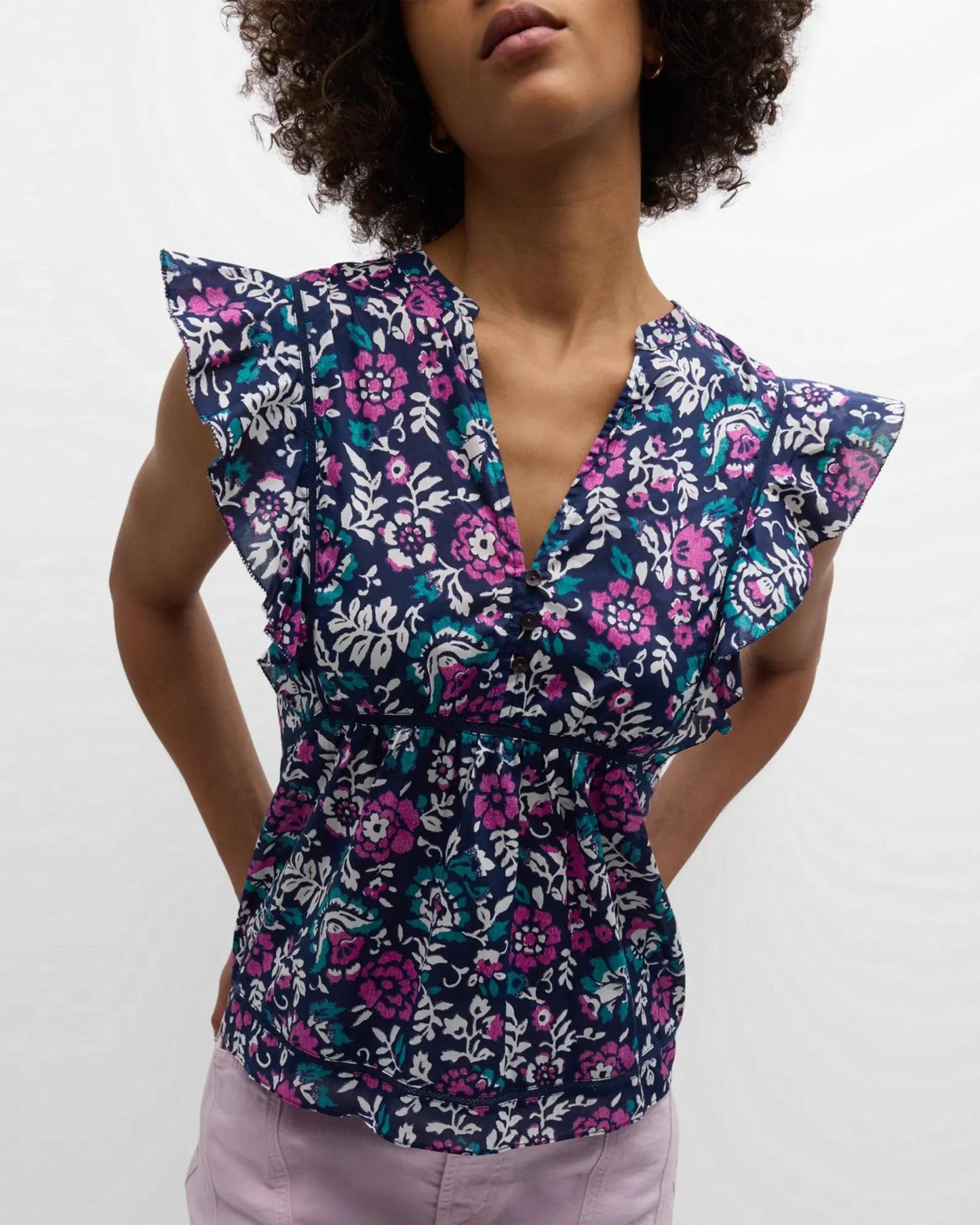Misha Top Woodblock Floral - No22 Damplassen