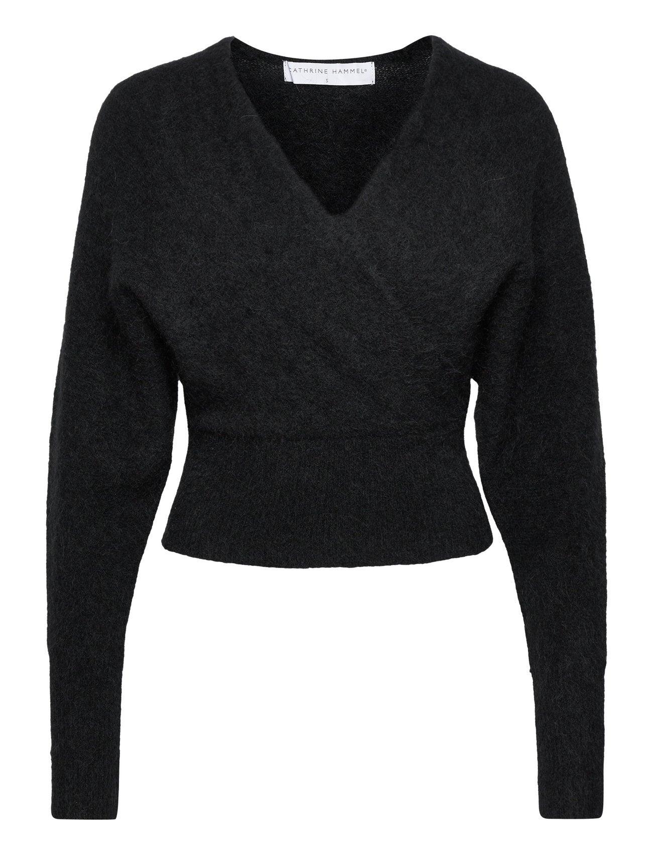 Mohair Cross-over Sweater Dark Seaweed - No22 Damplassen