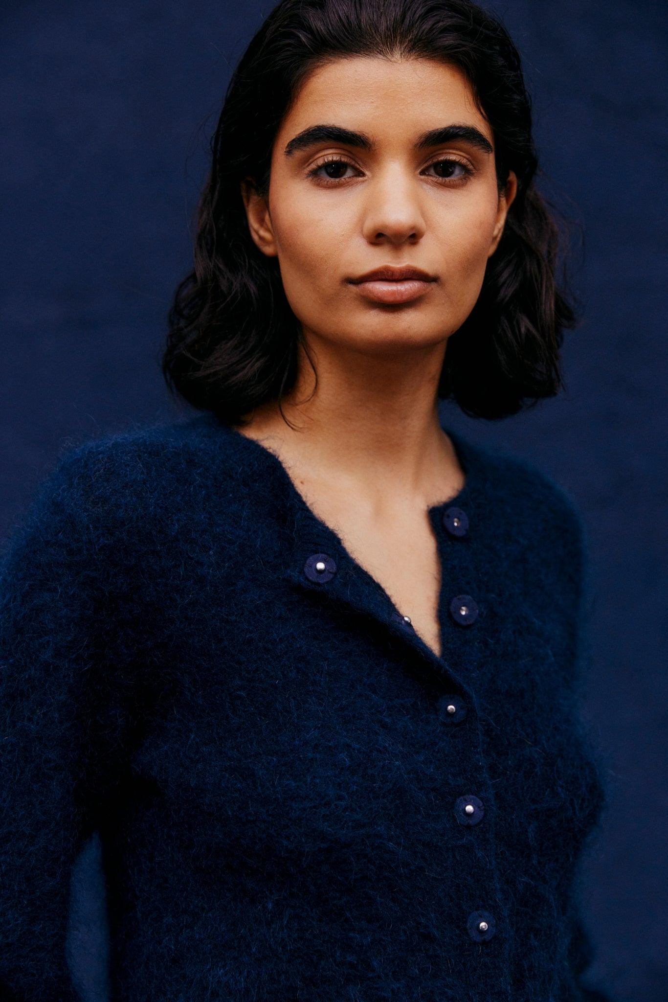 Cathrine Hammel - Mohair Petit Cardigan Dark Seaweed - No22 Damplassen