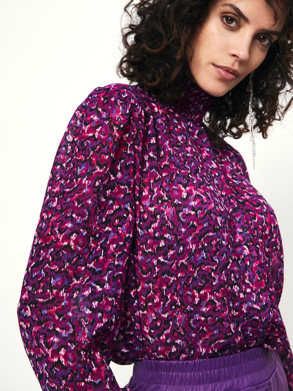 Moiré Printed Blouse Multicolour - No22 Damplassen