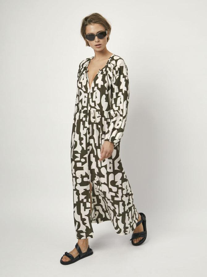 Nirimi Printed Maxi Dress Jungle Leaf - No22 Damplassen