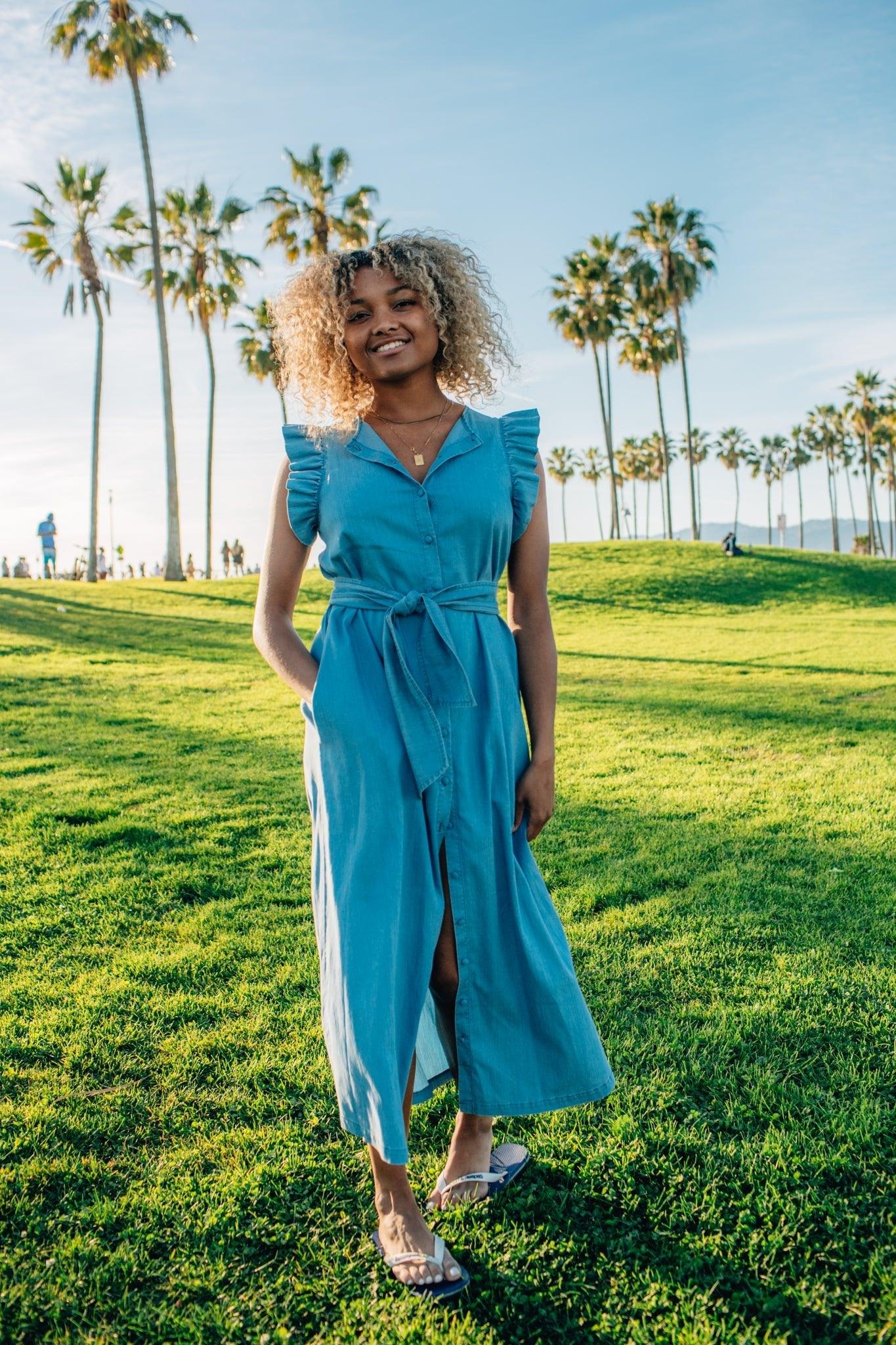 ella&il - Pauline Long Denim Dress Blue Denim - No22 Damplassen