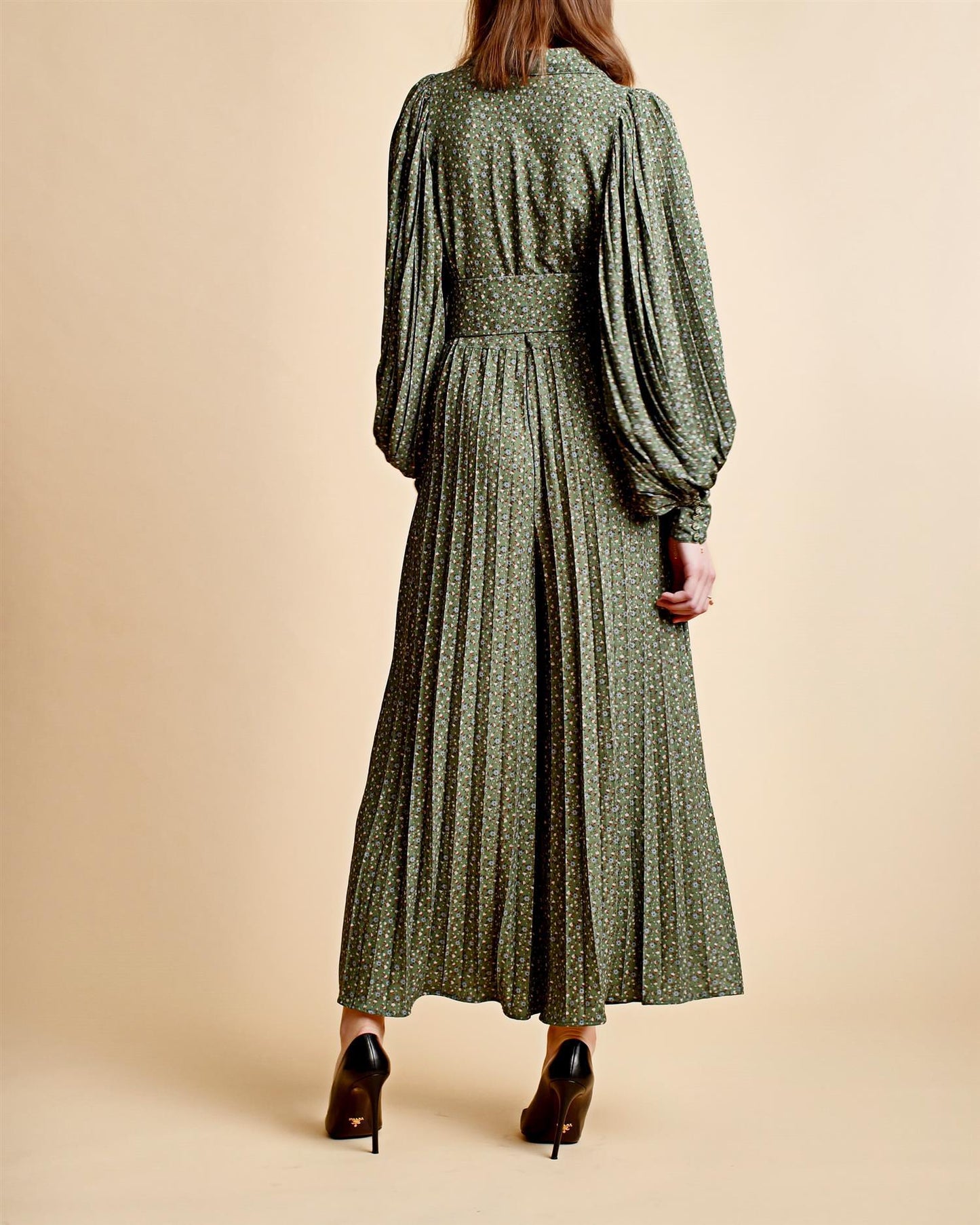 Plissé Jumpsuit Green Flowers - No22 Damplassen