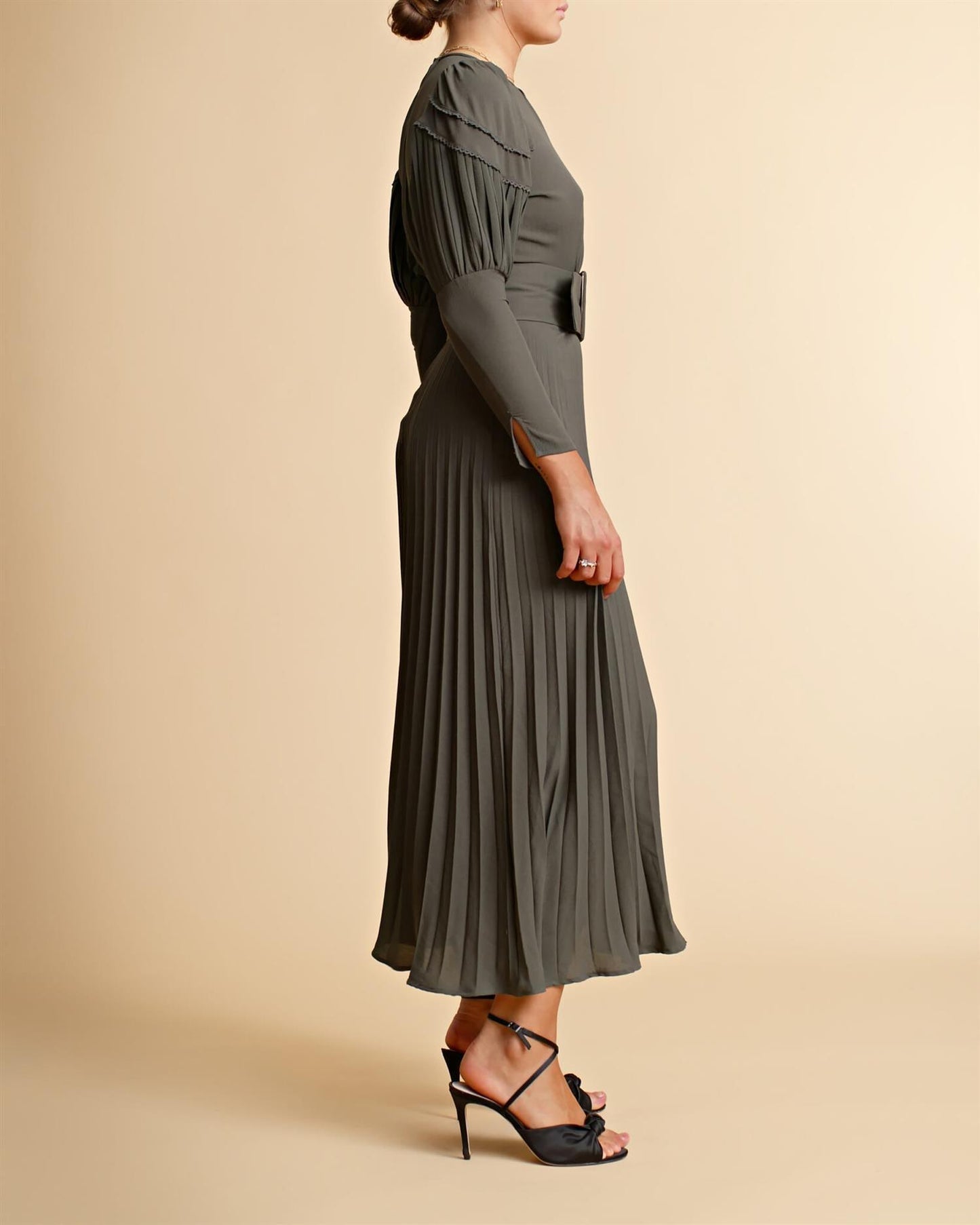 Plissé Midi Dress Green - No22 Damplassen