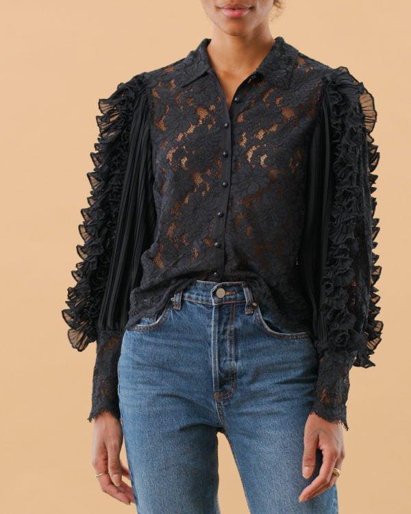 Plissé Shirt Navy - No22 Damplassen