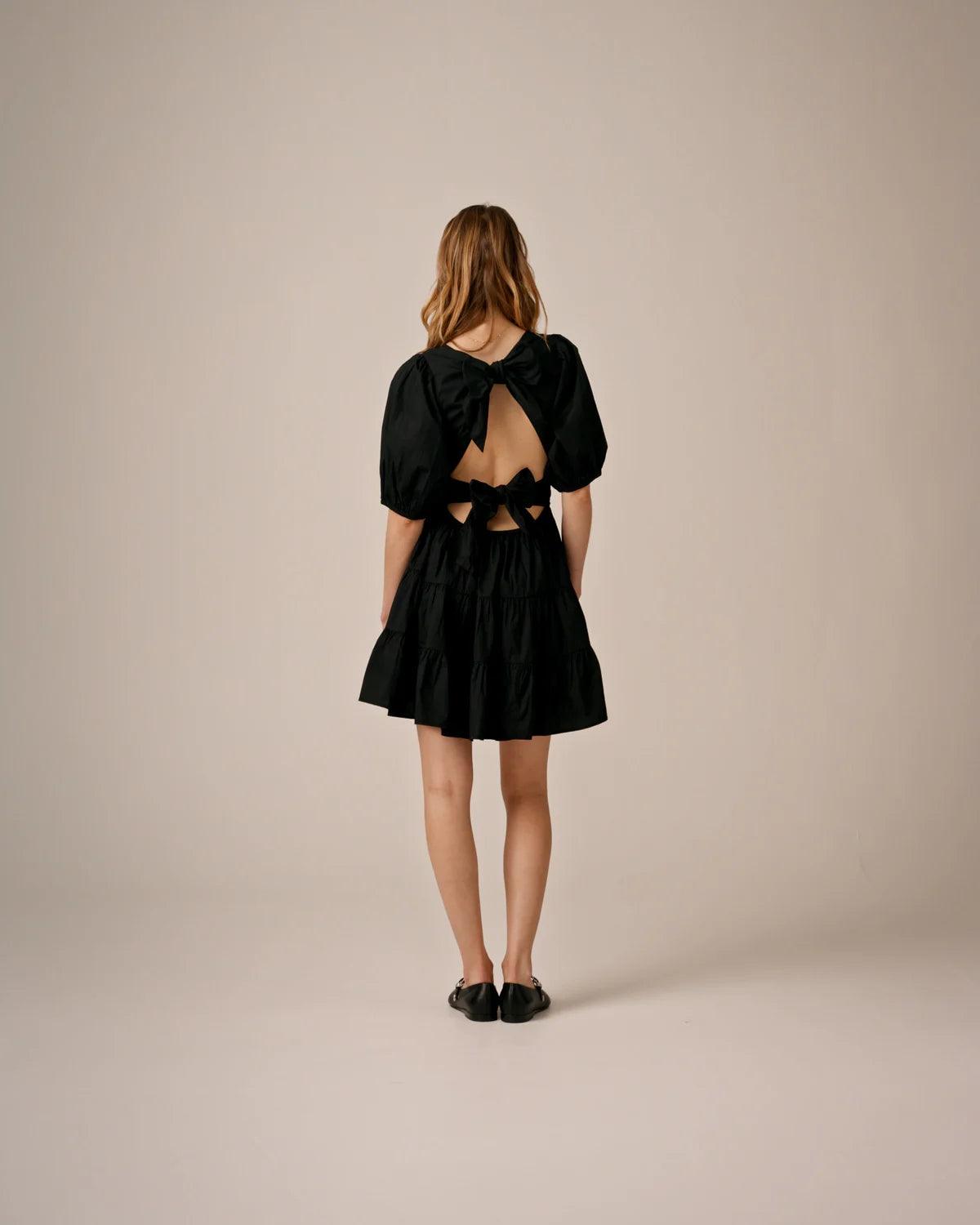 Poplin Mini Dress Black - No22 Damplassen