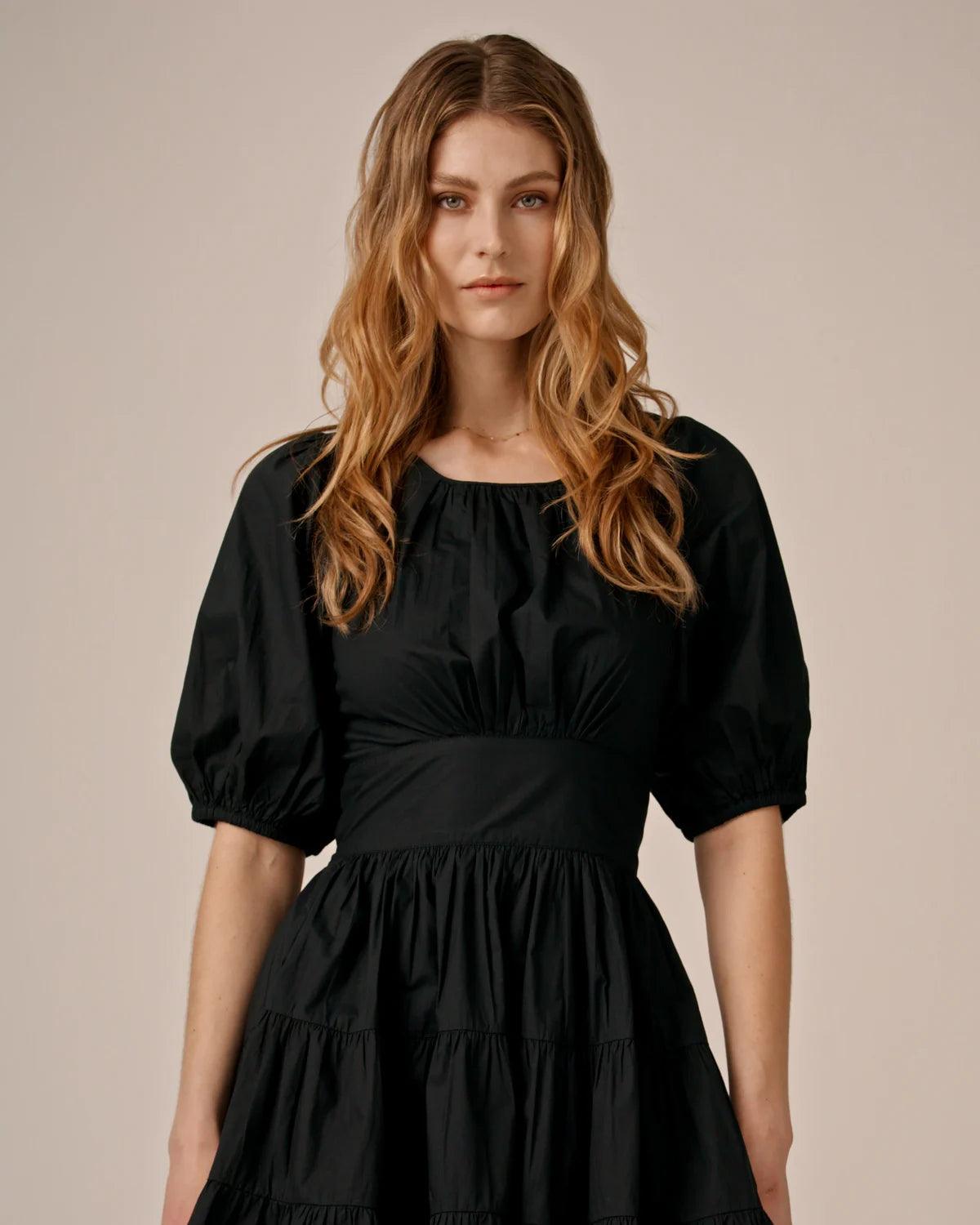 Poplin Mini Dress Black - No22 Damplassen