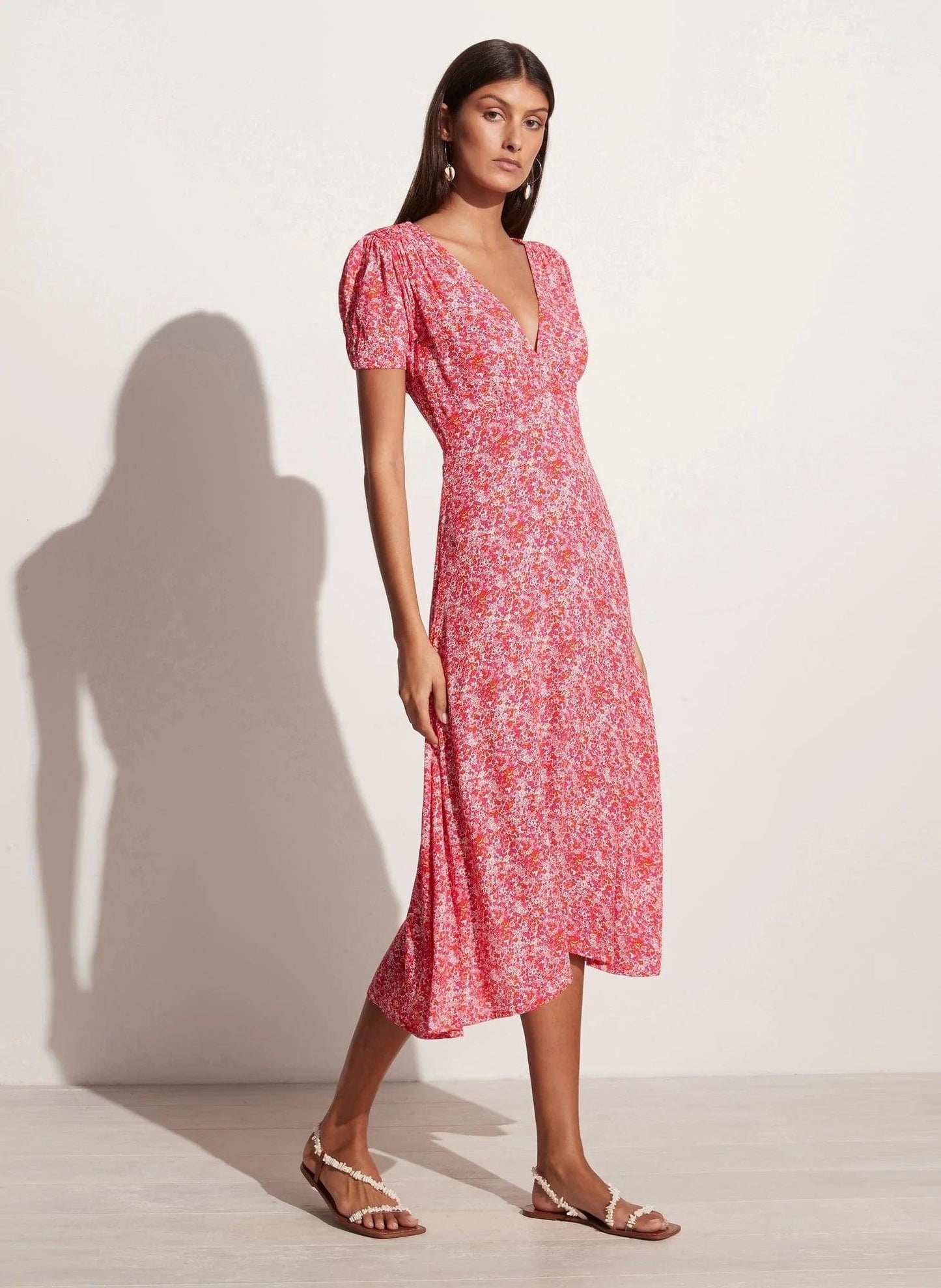 Raphaela Midi Dress Almona Floral Print - No22 Damplassen
