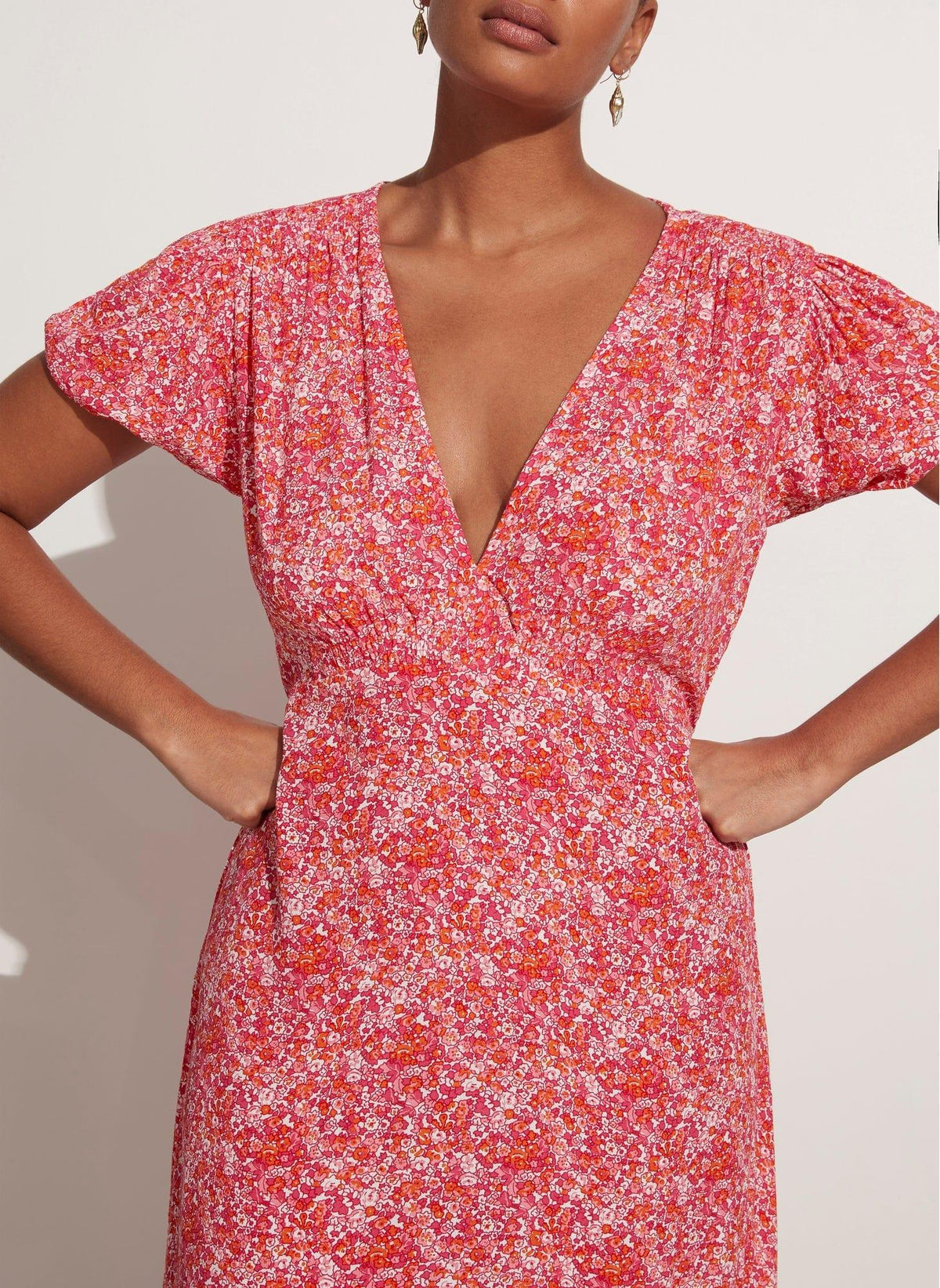 Raphaela Midi Dress Almona Floral Print - No22 Damplassen