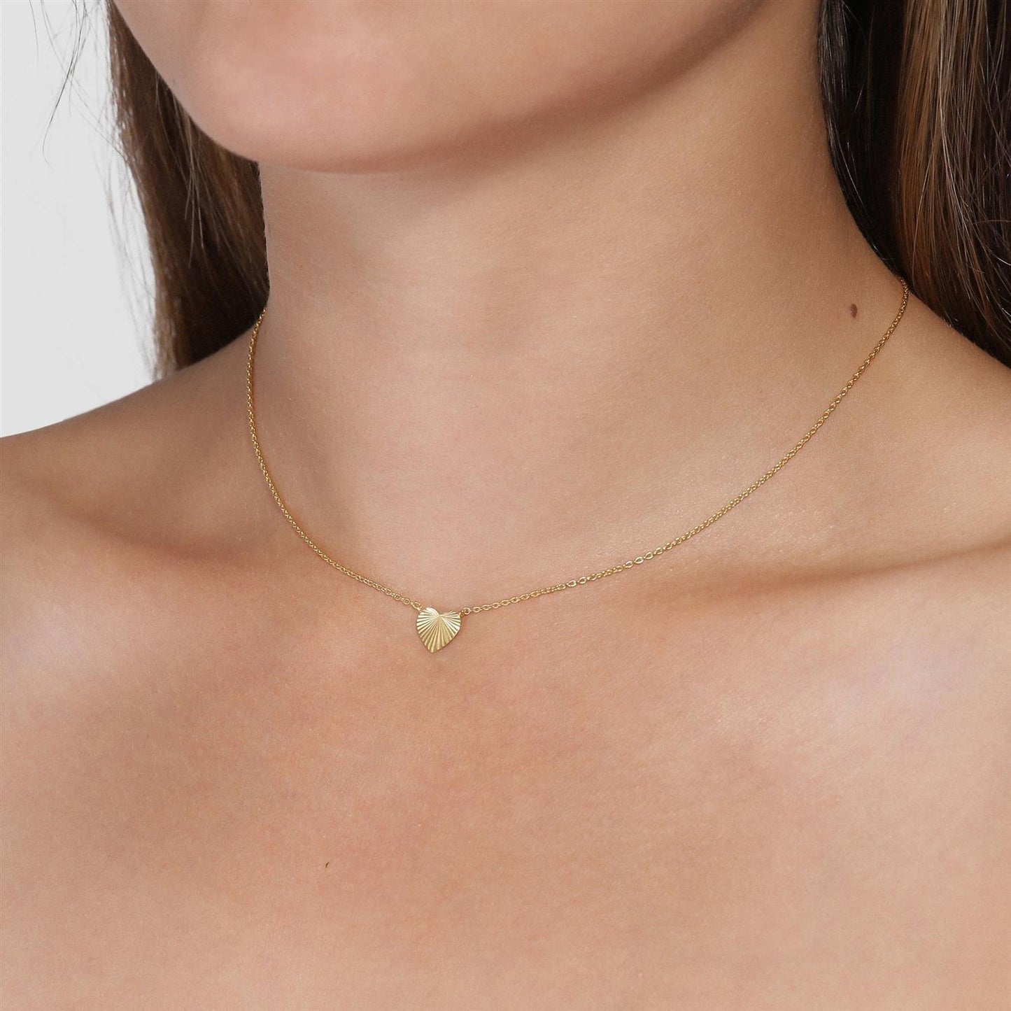 Reflection Heart Necklace Gold - No22 Damplassen