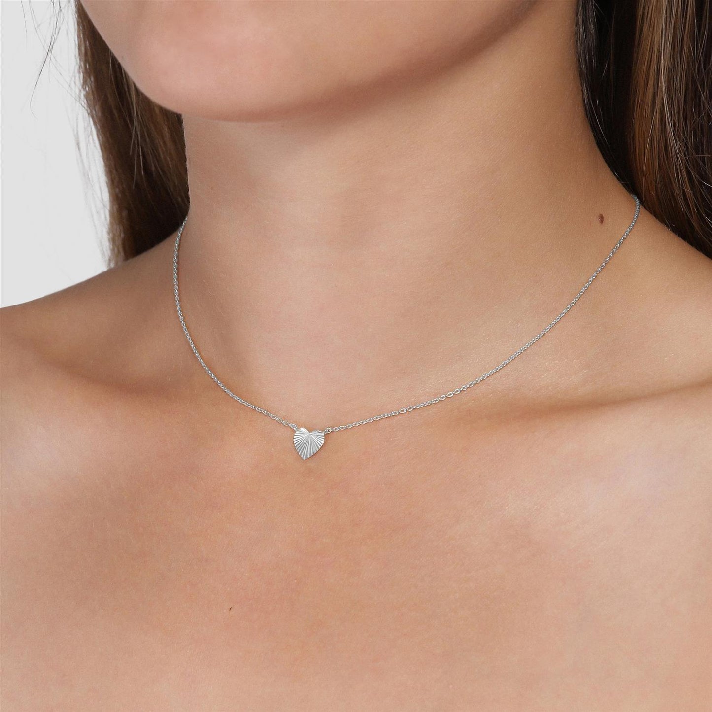 Reflection Heart Necklace Silver - No22 Damplassen