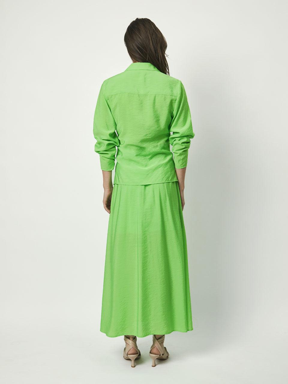 Reverie Long Skirt Green Flare - No22 Damplassen