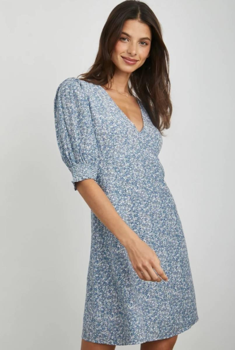 Roma Dress Blue Mini Garden - No22 Damplassen